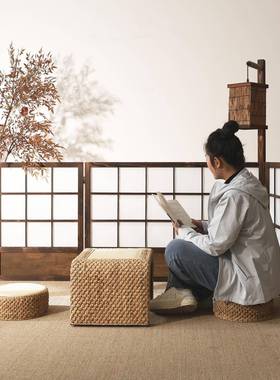 古榻榻米背飘窗背景屏风隔断日式中式茶直播摄影影风楼楼景MTU装m