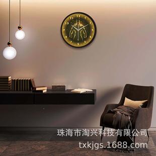 声色控感挂应钟LED灯健身力量NUQ训练金健身房静音时钟家居饰墙装