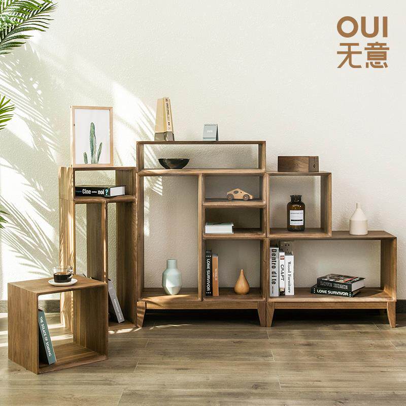 3Y实木格子柜自由组合客厅床头飘窗日式落地书架储物柜置物单个书