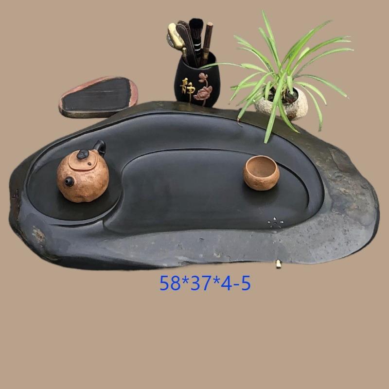 歙砚石头材料中式茶盘家用原石茶台精品茶海婺源砚