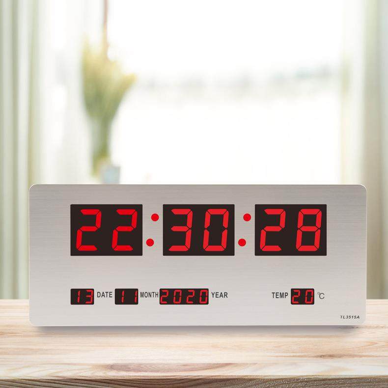 LED钟电子钟万年历客厅电子挂钟闹钟CLOC时钟钟表壁挂式时尚