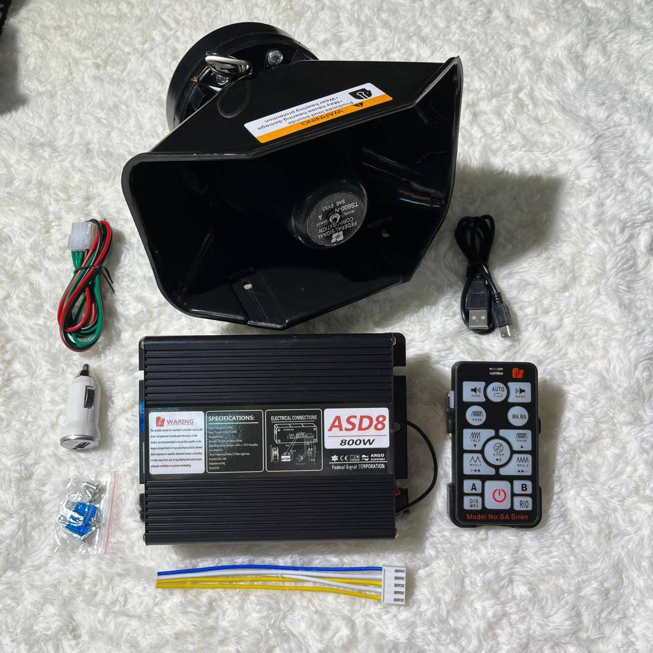 汽车警报器黑锋喇叭800w车载扬声器12V24V通用厚磁喇叭