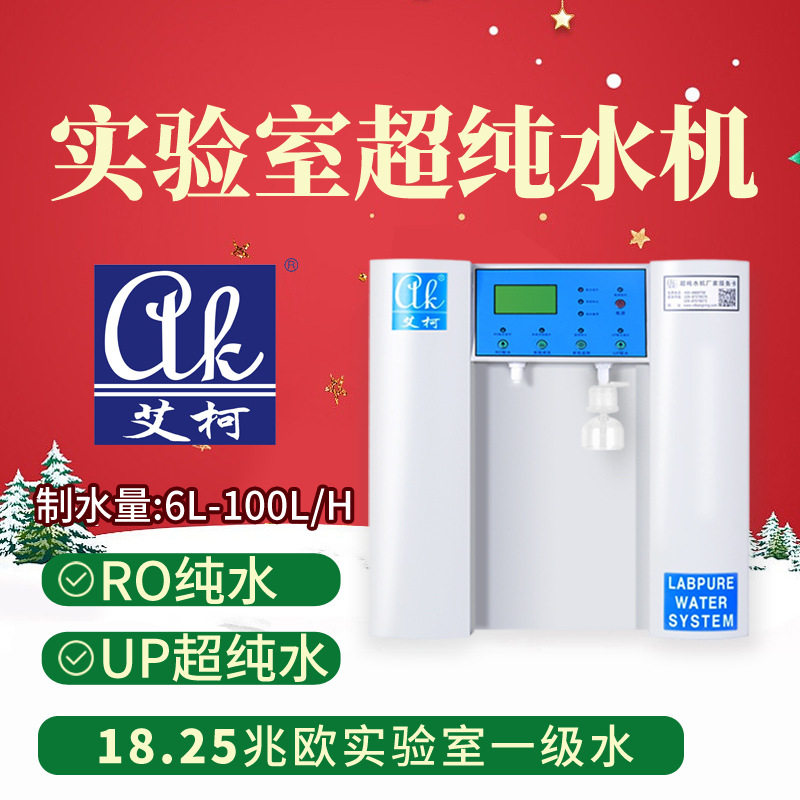 艾柯100L二级水设备食源性病原菌分离实验室超纯水水质全自动