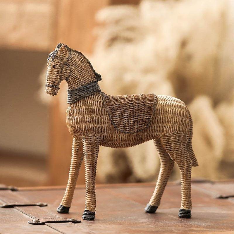 复古仿藤编马摆件家居饰品客厅玄关装饰品2022新款树脂摆设工艺品,农用物资,其他肥料,淘宝优惠券,粉丝福利购,淘宝优惠卷