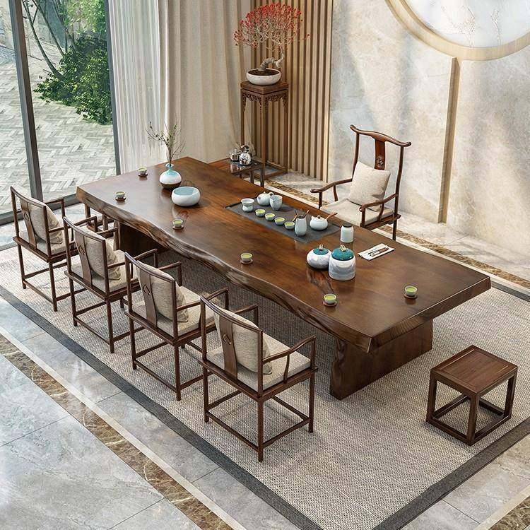 新中式家用客厅实木茶桌椅组合原木乌金石茶盘套装一体茶台泡茶桌,农用物资,其他肥料,淘宝优惠券,粉丝福利购,淘宝优惠卷
