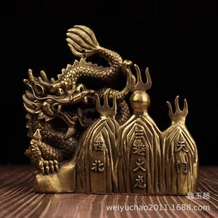铜龙摆件避火龙乾位西北方厨房用铜火龙家居装饰工艺品摆件