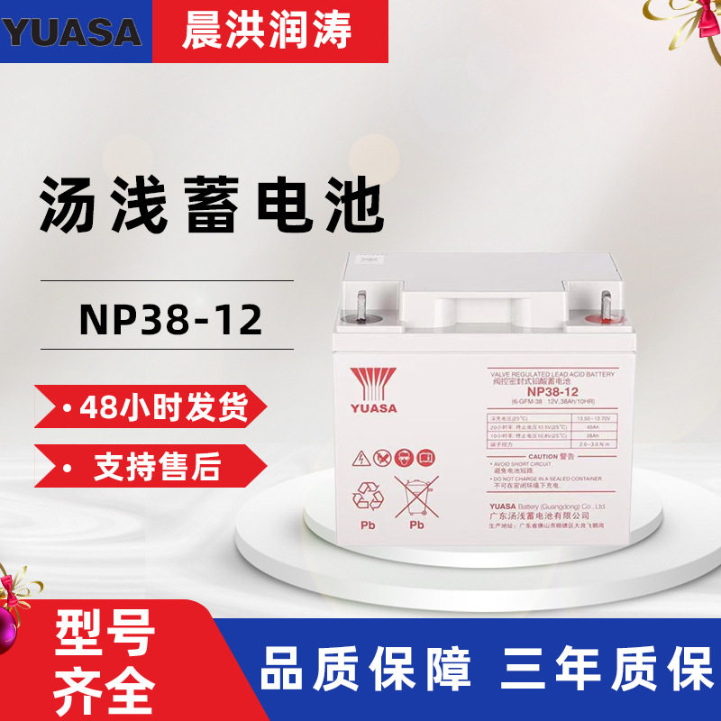 汤浅蓄电池NP38-12铅酸免维护12V38AH直流屏UPS电源EPS电池