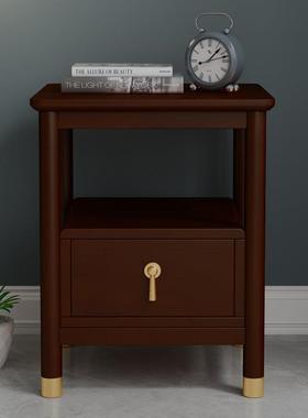 全实木新中式小户型迷你床头柜3040CM简约现代卧室床边收纳储物柜