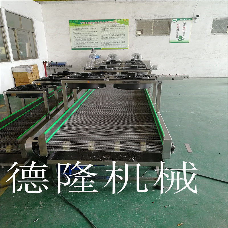 不锈钢链网输送机面条生产流水线豆干摊晾输送线风机传送带厂家