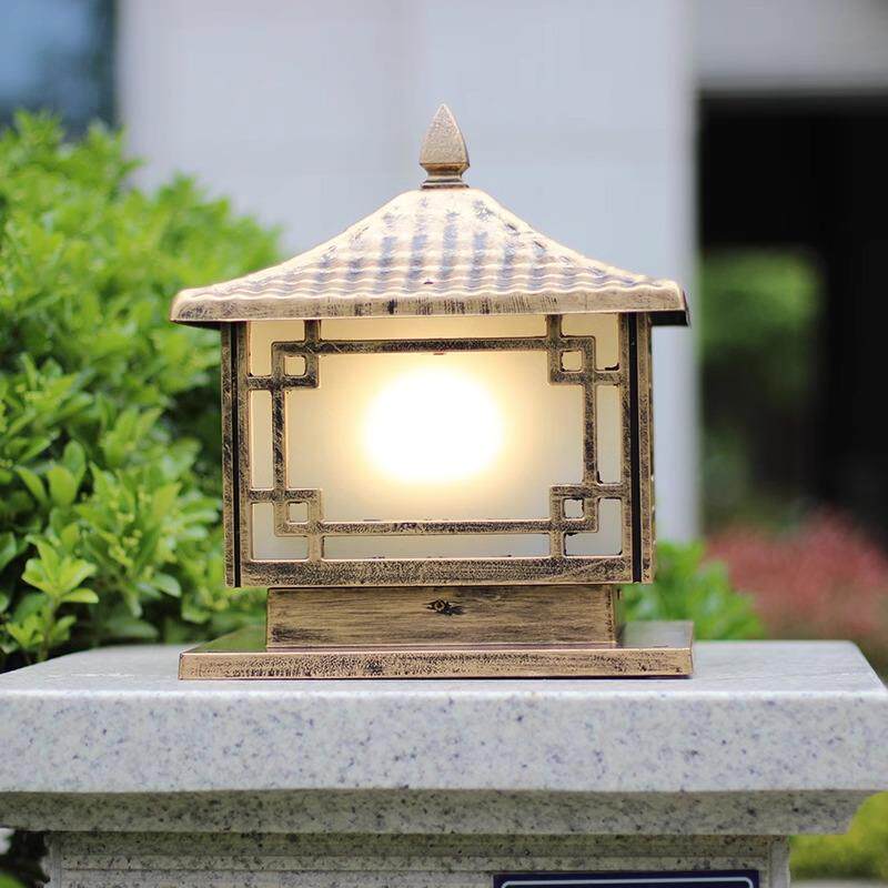 户外中式柱头灯公园小区围墙柱灯门墙头灯大门灯柱子灯防水景观灯