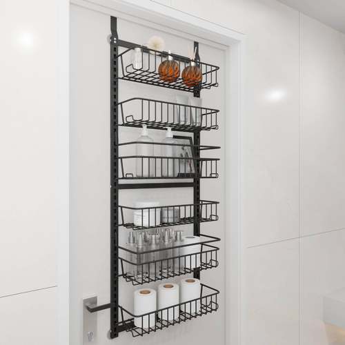 新款可拆装门后挂篮免打孔多层收纳架浴室门后多功能整理架