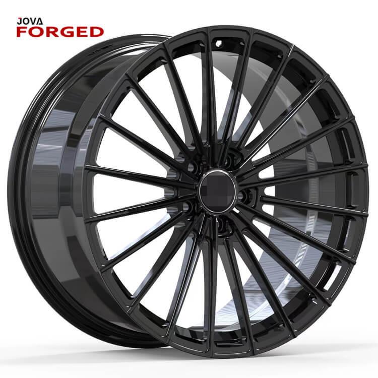 网红汽车轮毂多辐条适配E级E300C260S350改装亮黑锻造轮毂