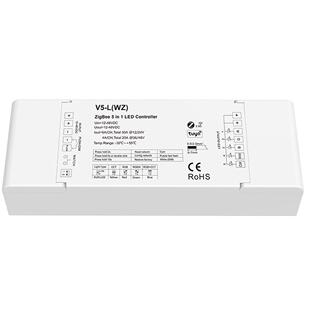 ZigBee5合1恒压LED控制器RGBRGBWRGB+CCT⾊温单⾊灯带V5-L(WZ)