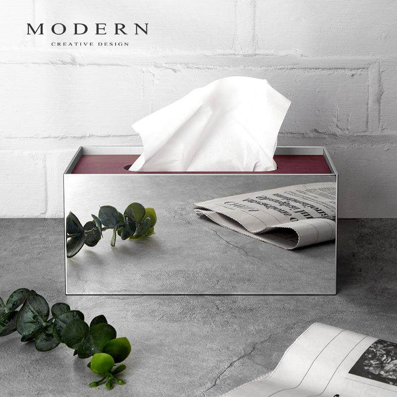 德国MODERN不锈钢纸巾盒高档轻奢华抽纸盒客厅现代简约房软装摆件