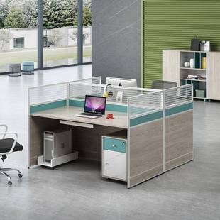 简约职员办公桌椅组合四人位卡座隔断工作位商业办公家具