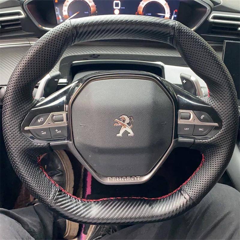 东风标致408X专用手缝方向盘套508308400820085008碳纤维把套