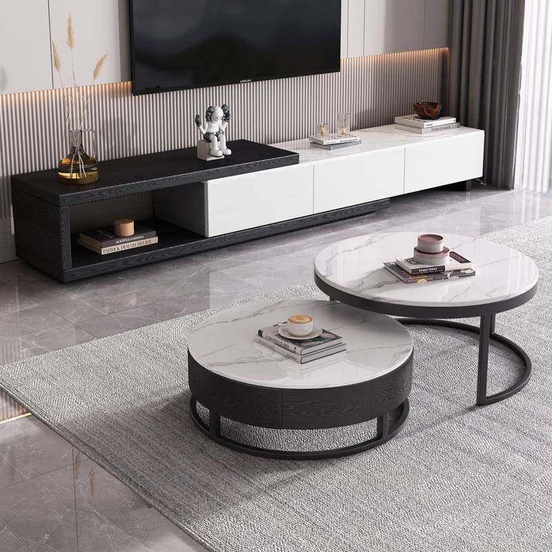现代简约客厅极简网红伸缩电视柜组合轻奢创意大小圆茶几组合置物,节庆用品/礼品,新娘配件,淘宝优惠券,粉丝福利购,淘宝优惠卷