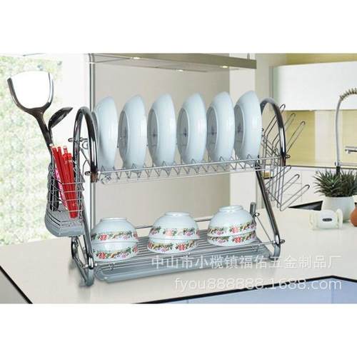 双层大容量碗盘收纳放碗碟橱柜碗架置物架厨房水槽架厨房架现货
