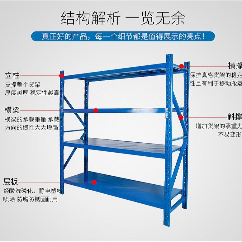 东莞仓储轻货型型319重型货架子品仓库储物商展示中架家用库房架