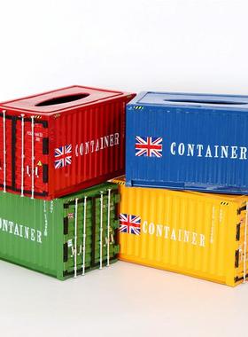 复纸业风集装tb-65005箱铁艺纸古巾工盒摆设客厅餐厅酒吧抽盒装饰