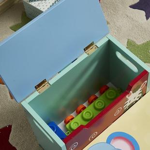 跨境电TEO商出口儿童家具彩色通儿童垫卡脚高凳木制垫凳带储物空