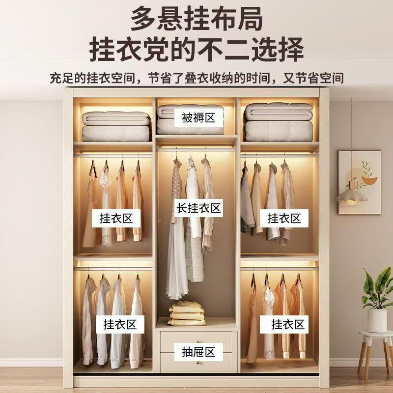 衣柜家卧室欧约松门板推拉衣橱现代用65073简储物柜子