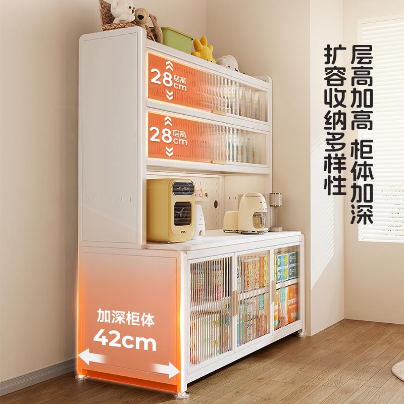 婴儿喂养台厨置物架落地家收纳柜微波炉用多功房能铁橱皮NOP柜储