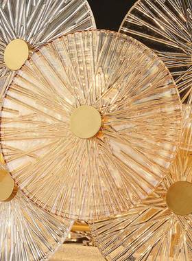 跨境全创意玻璃吊铜灯厅餐厅酒店54306工程样客板性间灯现代简约