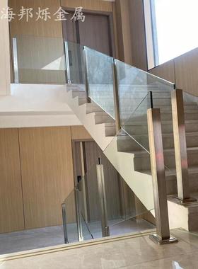 护上海家装楼梯玻玻璃栏杆12236MM超白钢璃扶手厂家上海不锈化钢