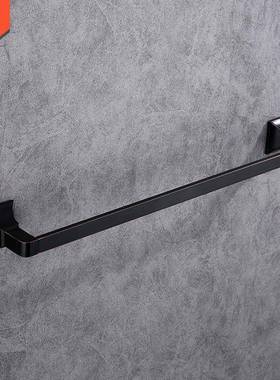 黑色毛巾挂架浴室免RVL打孔淋浴架房卫生间置物五金件量大优先