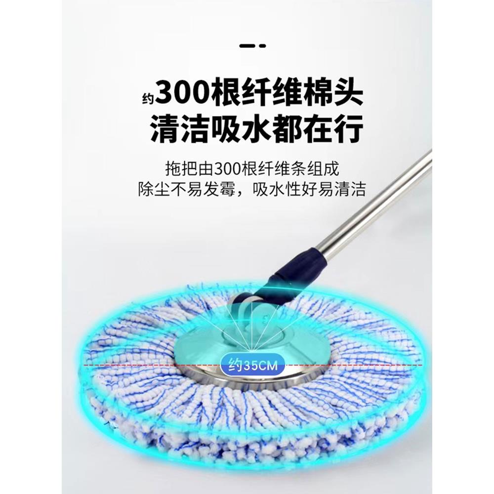 妙佳单家桶旋转拖5把762202新款用拖墩布桶好神布锈钢甩干一拖净
