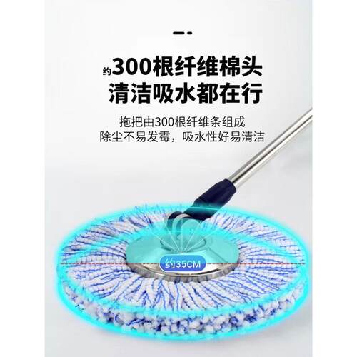 妙佳单家桶旋转拖5把762202新款用拖墩布桶好神布锈钢甩干一拖净