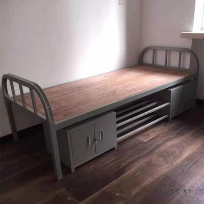米加厚铁床单人宿床单层床床舍学生床硬板员工71031床90宽1.2铁艺