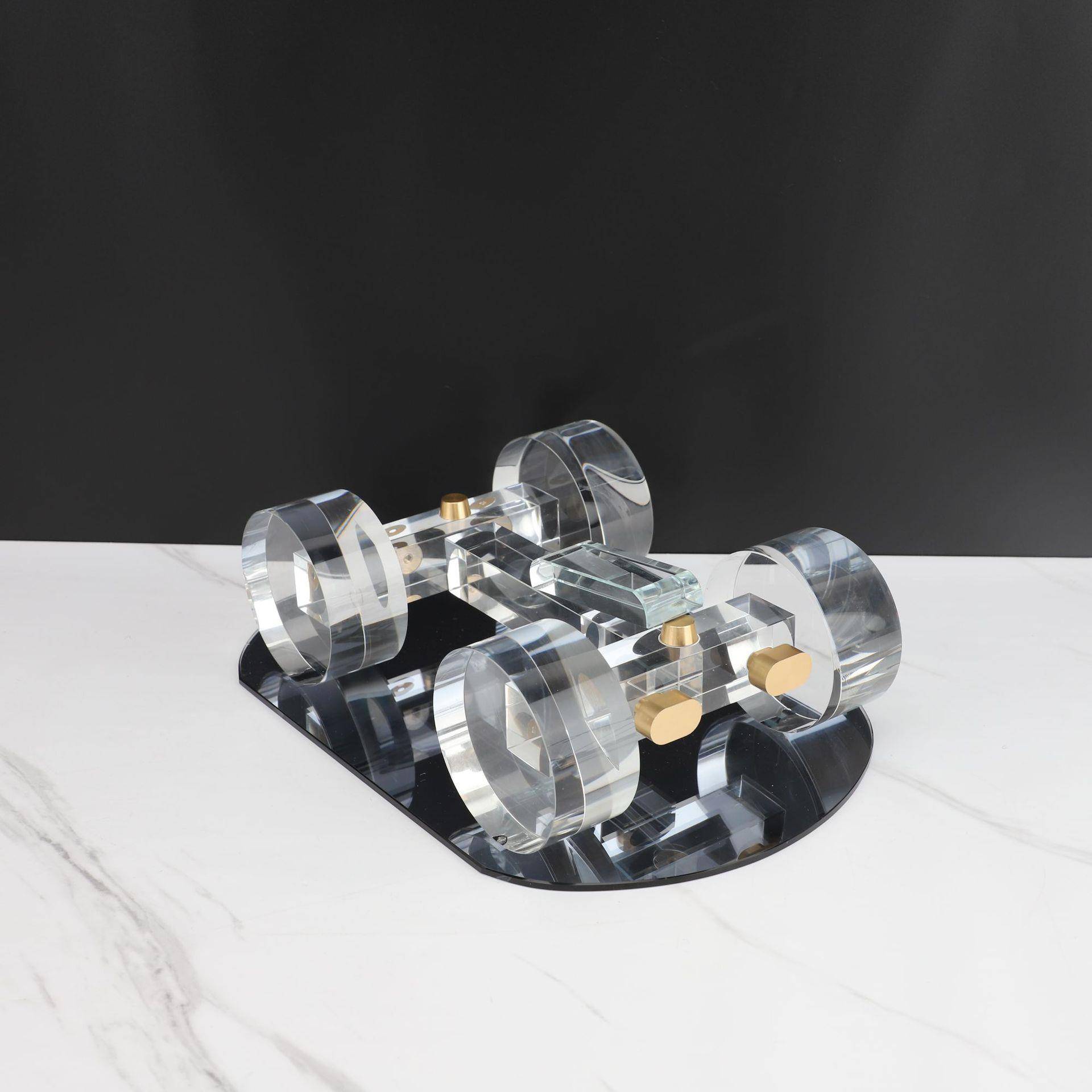 欧柜式创意晶自行工艺品家居摆件客厅电766视书房桌面装饰品车水