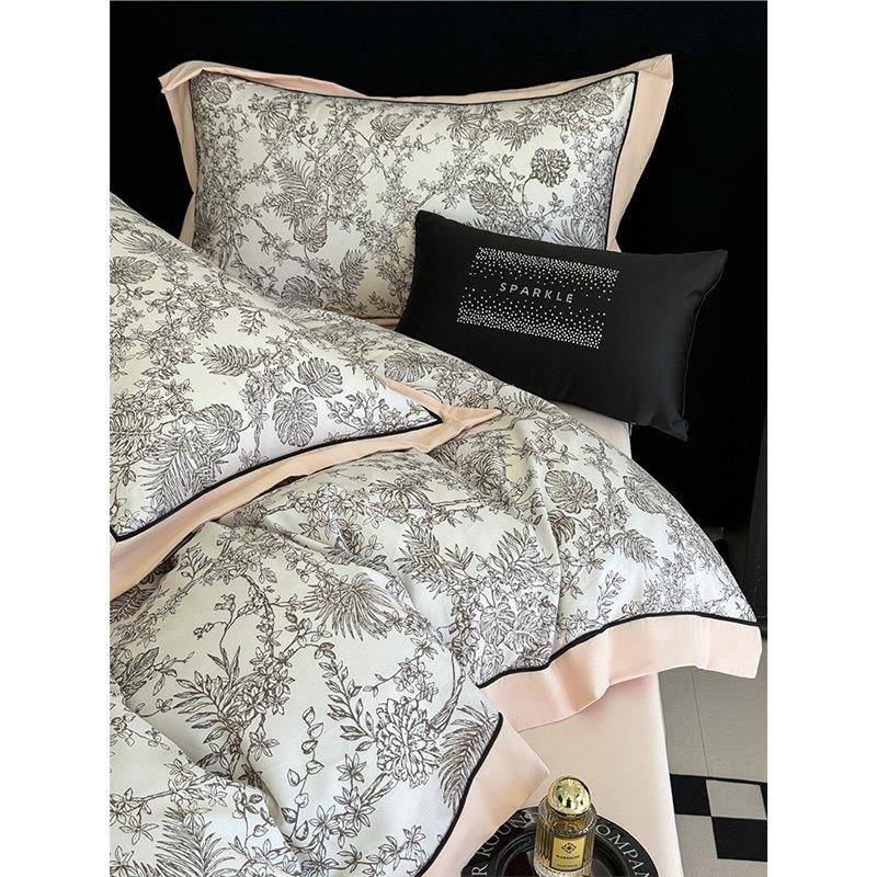 秋冬保A类棉超细旦482磨毛四件套全棉数码印纯花被套品床单暖床上