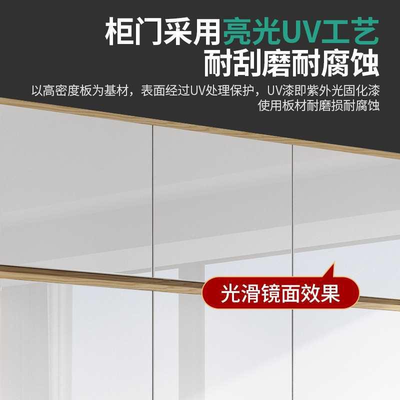 轻奢衣柜亮098帽光烤漆红大衣橱家卧室四网五六门转用角衣间收纳