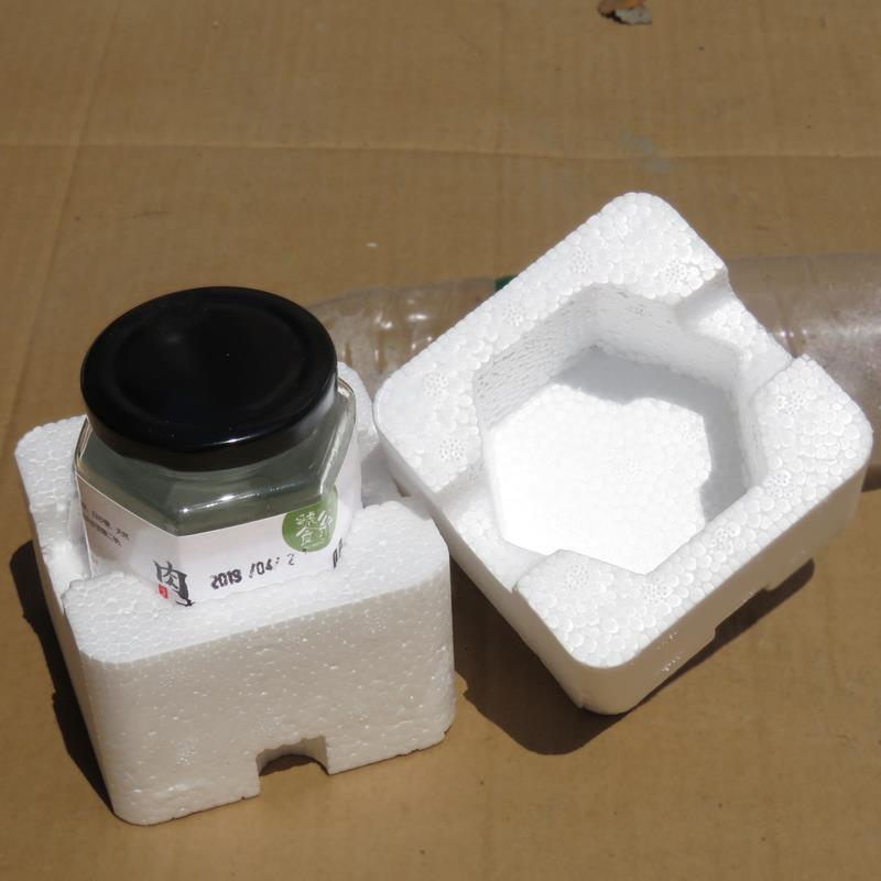 六棱角蜂蜜防玻璃瓶快递泡箱沫饭菜打包盒防下RIT摔碎撞震保护套