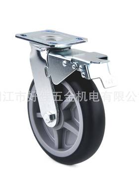 工厂直供20X50m重型静音双轴承m弧0黑色TPR双面802920刹脚轮