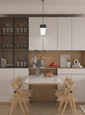 餐K厅8镶入式餐桌柜餐cbg-15边柜酒柜一茶体靠墙储物柜水柜客厅高