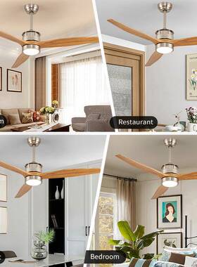 跨境热吸顶BLC风扇灯约商用电扇灯简52寸实电木风扇餐厅美式吊销