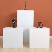 台地台展示橱窗48长方体木制烤列漆模特色底白座商业陈展柜展会展