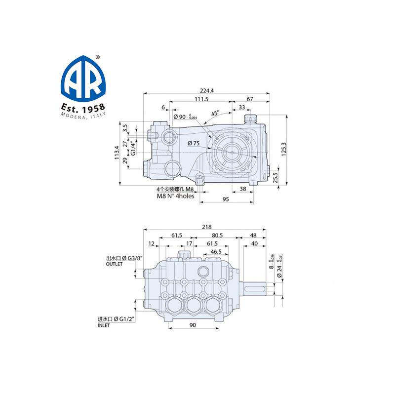 意大利泵头号RR0155.2型0N外轴泵头1TCY升20公斤洗车机