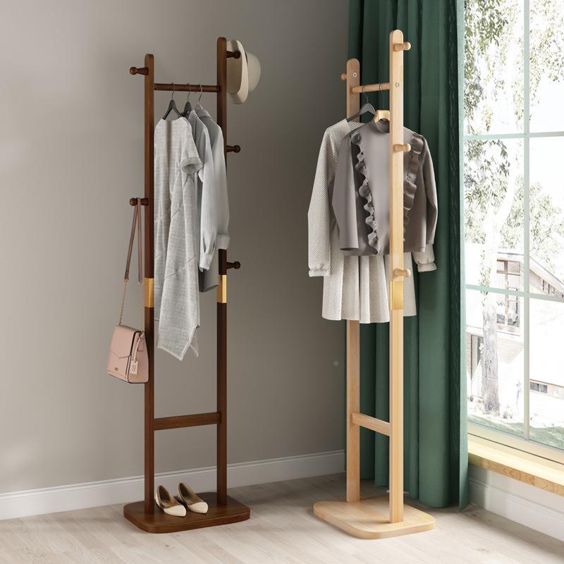 实木衣帽室架落卧地子室挂衣架办公挂包407架客厅立式拐角衣服架