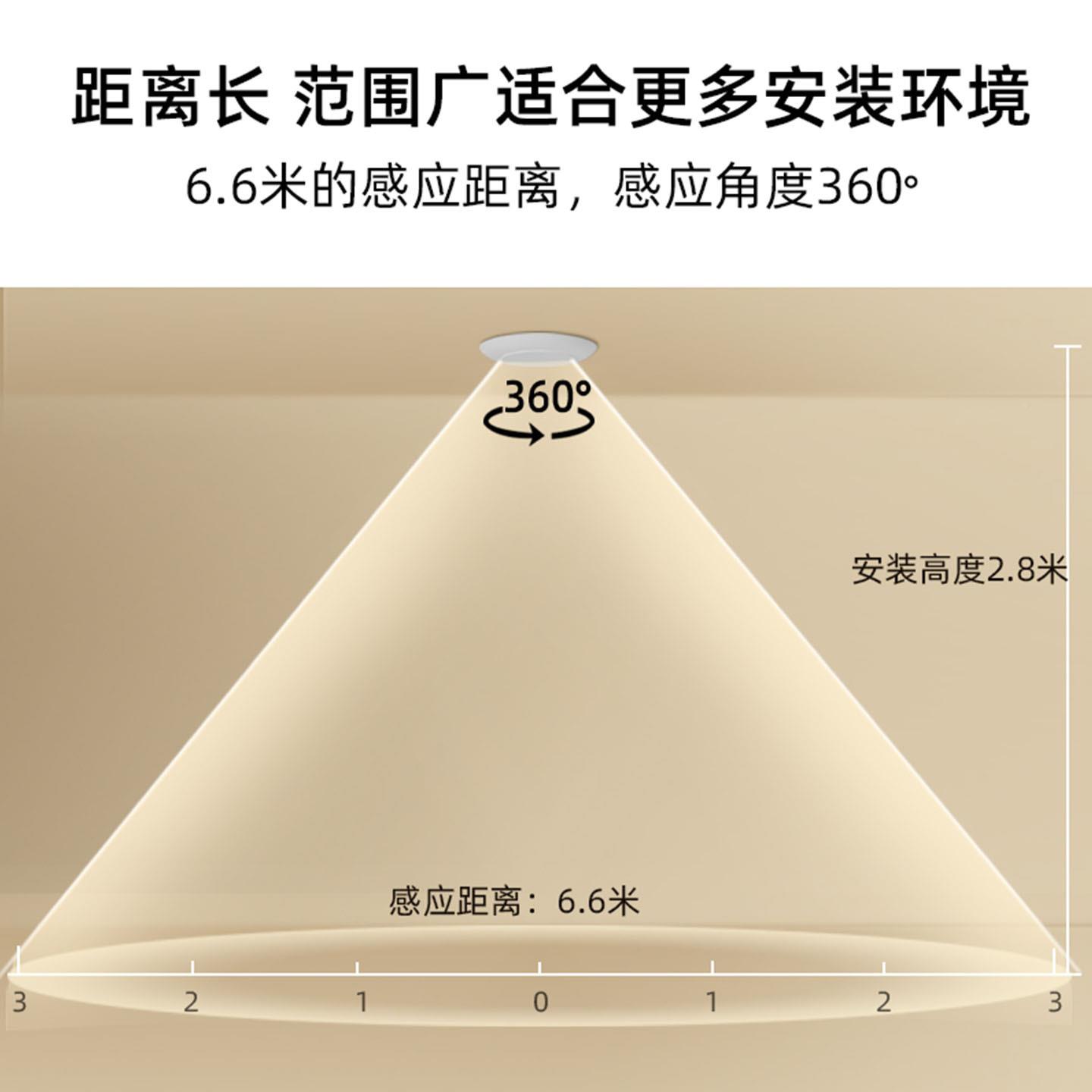嵌入达式微波雷存在感应开关吸顶LED节器能灯功率10A双继电96866