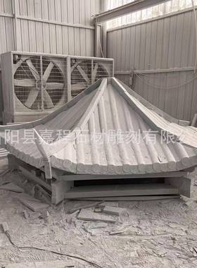 石亭岗岩龙柱大理花石凉盘59383亭中式芝麻白单双层石层亭子