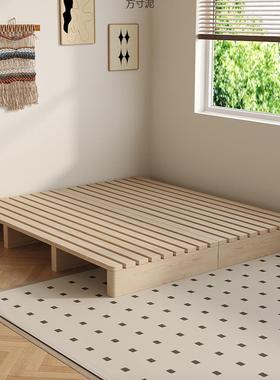 实木榻床代简约出租房床用落现地矮简易排QJS骨架地台床日式榻米