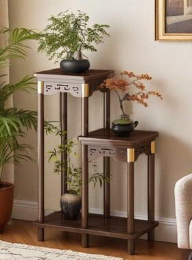式花架SUM子厅落客地阳式置物架中台实木花台2025新款室内多层花