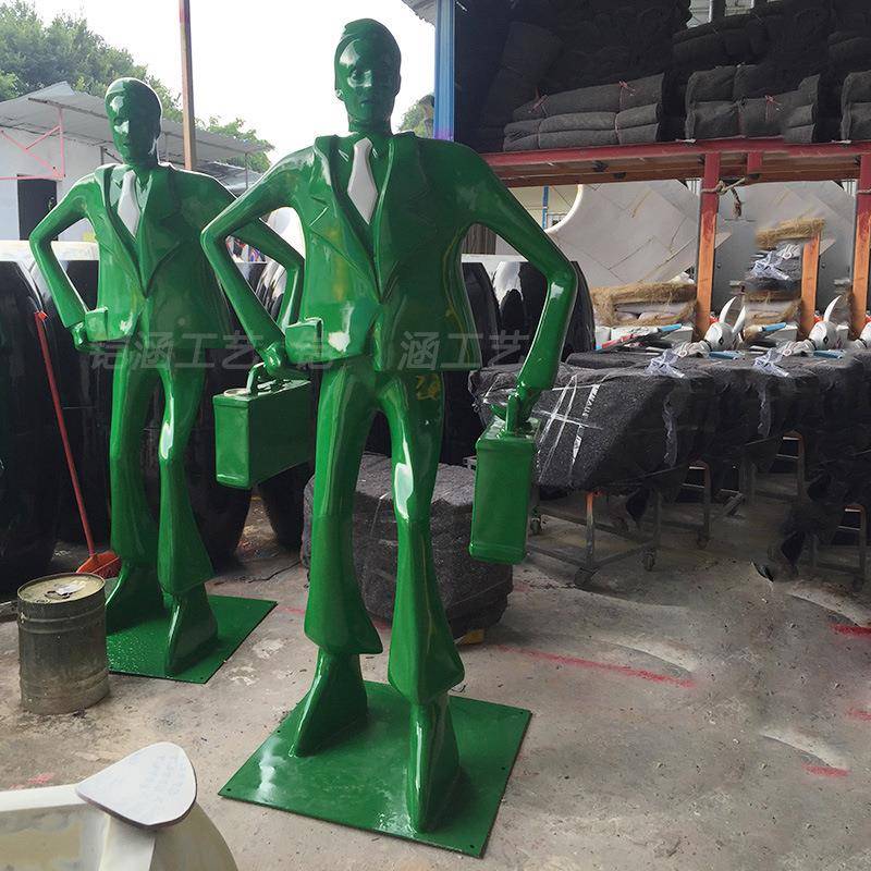 LOH玻璃钢抽象人卡物雕塑商业步行街玩装置拍打卡道具通公仔照偶