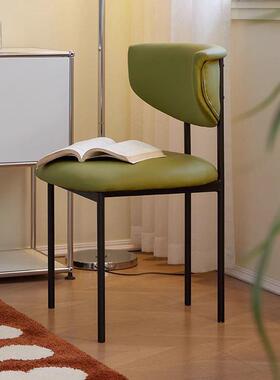 法式家奶油简风白色餐椅约轻奢NAI网红设计师餐桌椅用古奶油风复