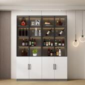 柜璃门酒家用餐边柜防尘一体客墙厅靠简约轻奢高档WBZ储玻物柜展